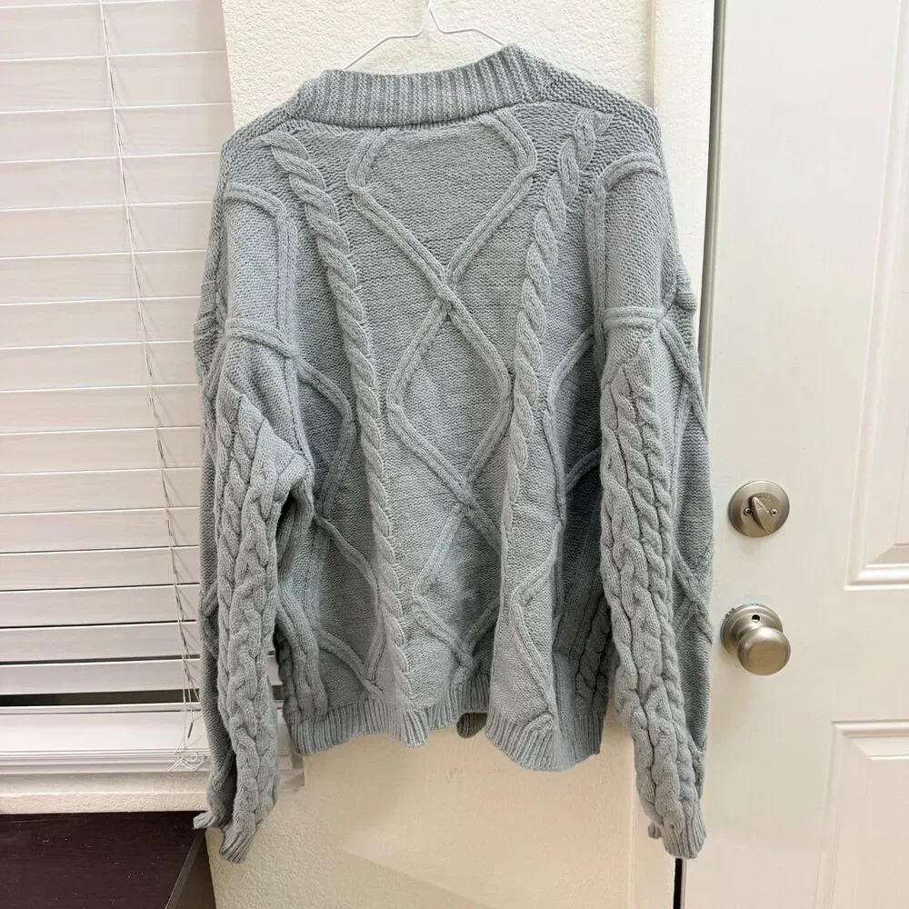 Taylor Swift The Tortured Poets Department Gray Cable Knit Cardigan XL 2XL